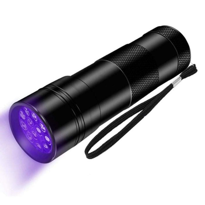 Lanterna 12 Leds Luz Negra Ultra Violeta de Aluminio