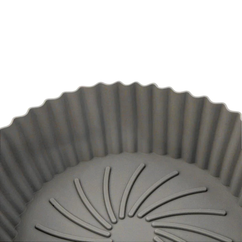 Forro Para Air Fryer De Silicone Forma Reutilizavel Antiaderente Cinza